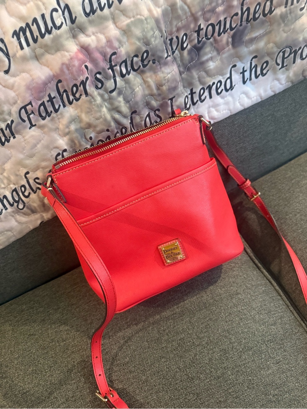 Dooney & Bourke Coral-Red Saffiano Crossbody Bag